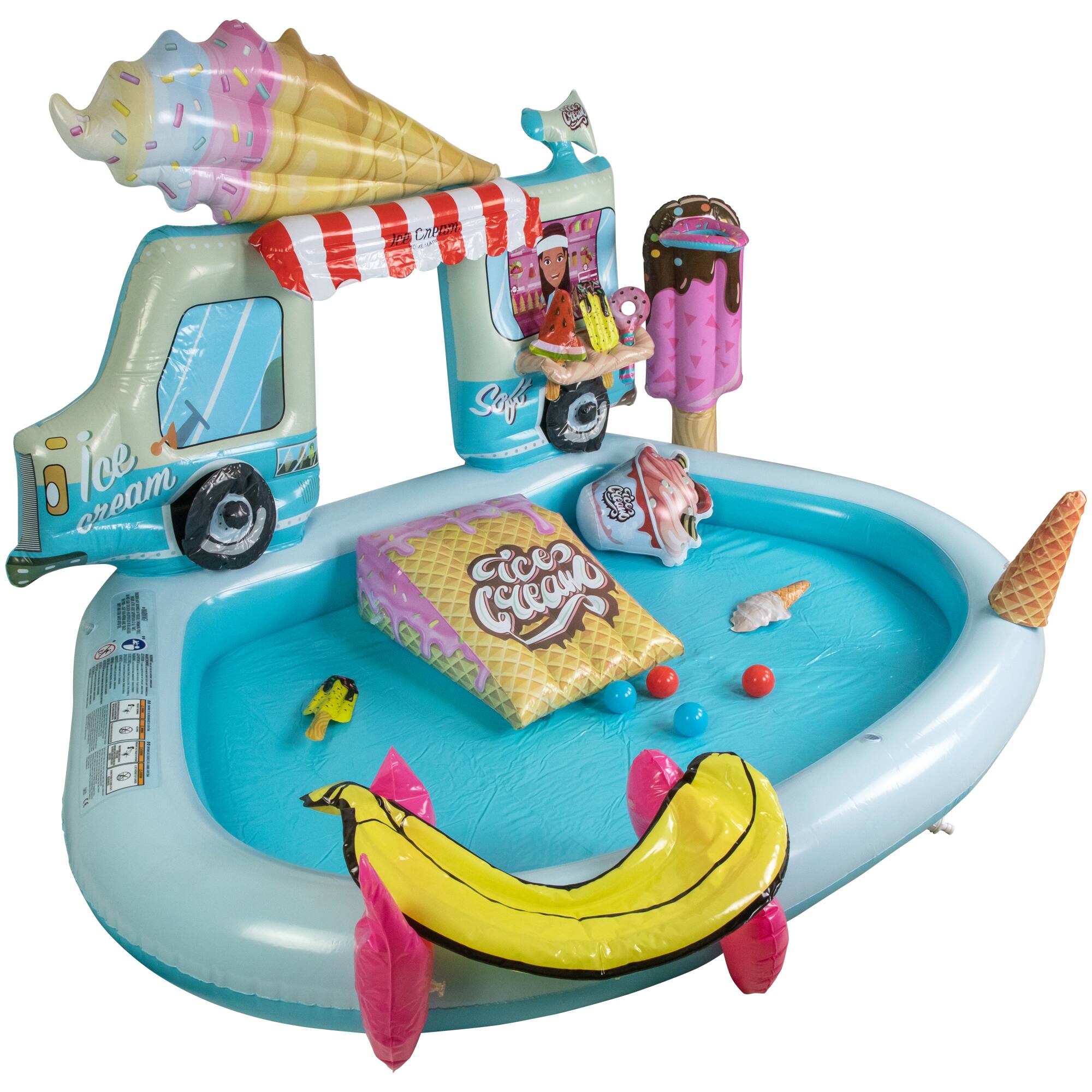7ft. Ice Cream Truck Inflatable Swimming Spray Pool & Play Center